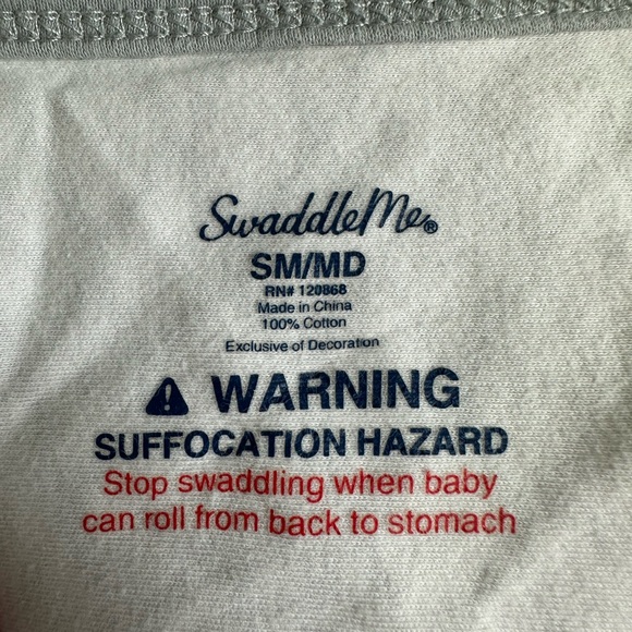 Swaddle Me Swaddle, gray & white, zip bottom - Picture 2 of 14